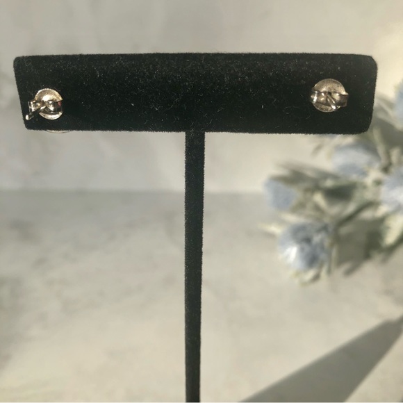 Sterling Silver 925 Circle Halo Stud Earrings - Picture 5 of 10